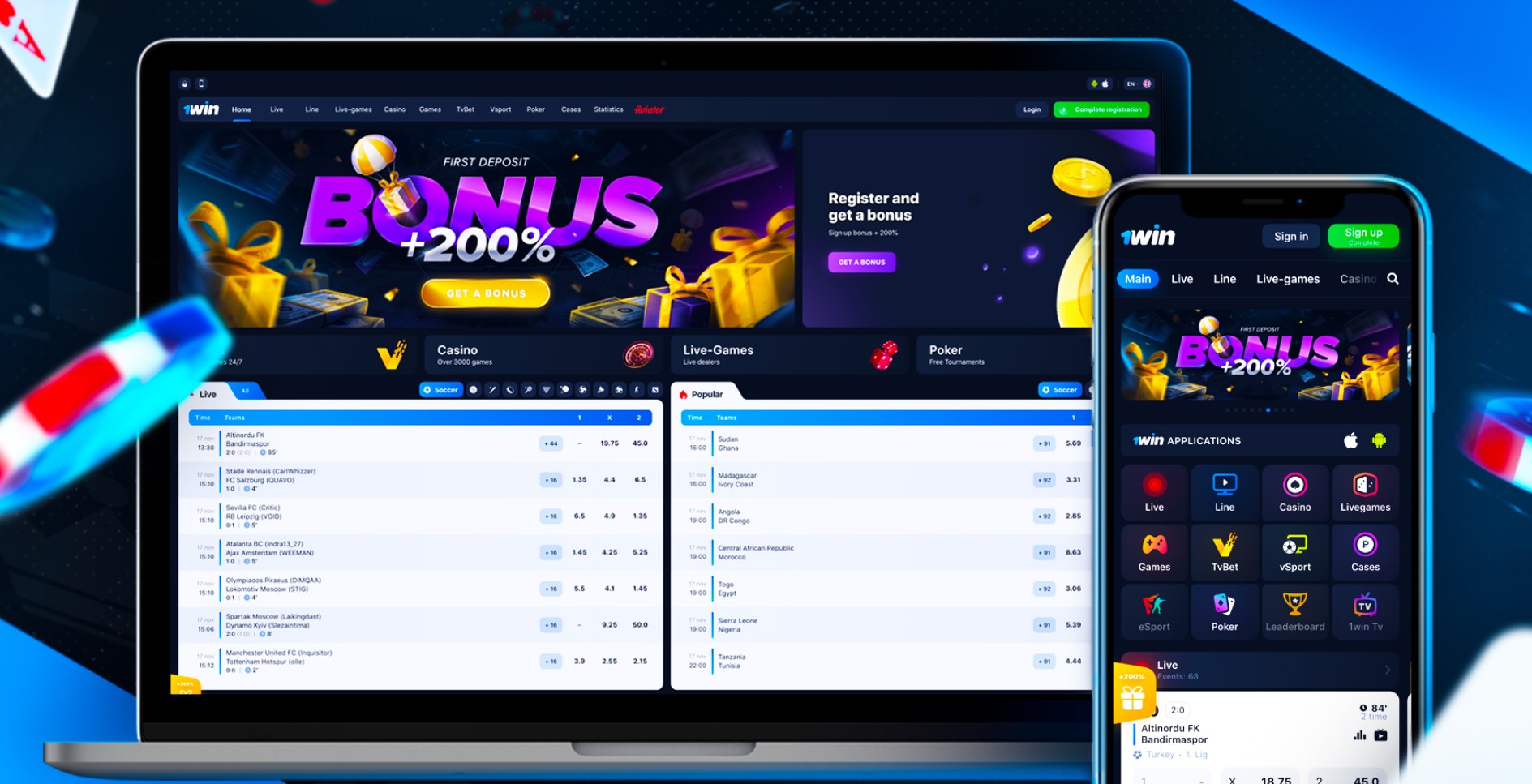 Which mobile devices support playing at 1Win Casino